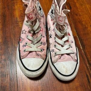Converse Pink Star & Heart Print High-Tops